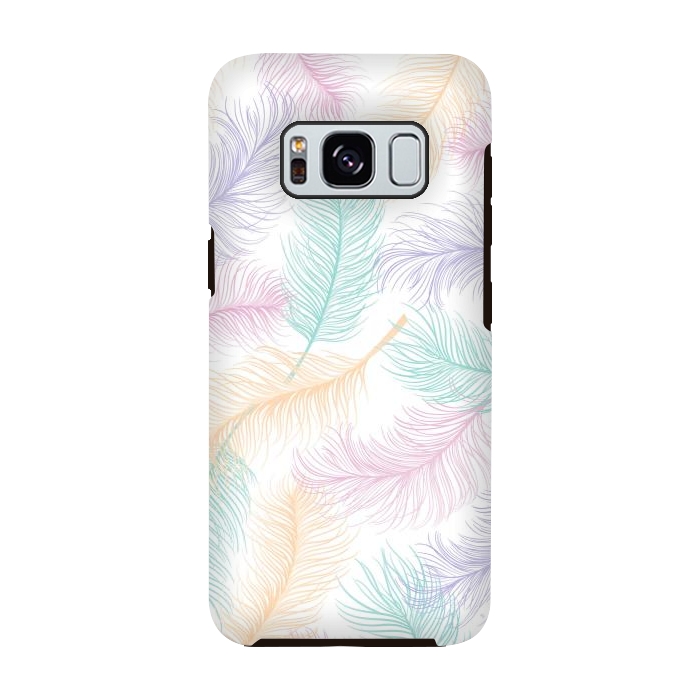 Galaxy S8 StrongFit Pastel Feathers by Martina