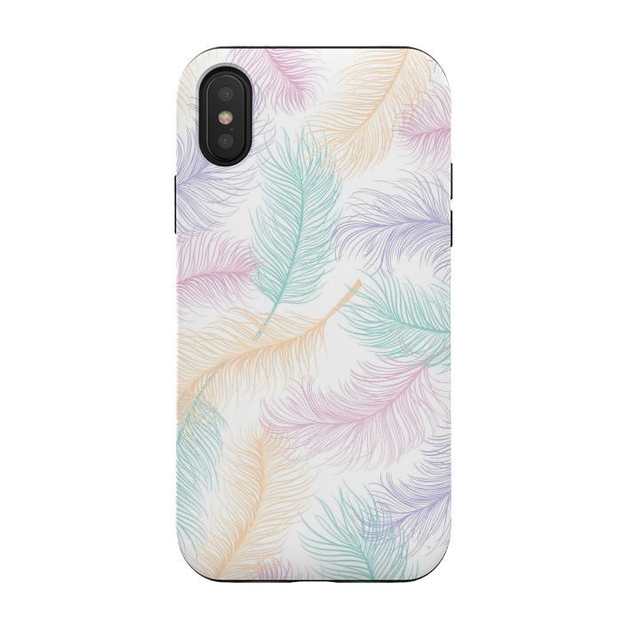 iPhone Xs / X StrongFit Pastel Feathers by Martina