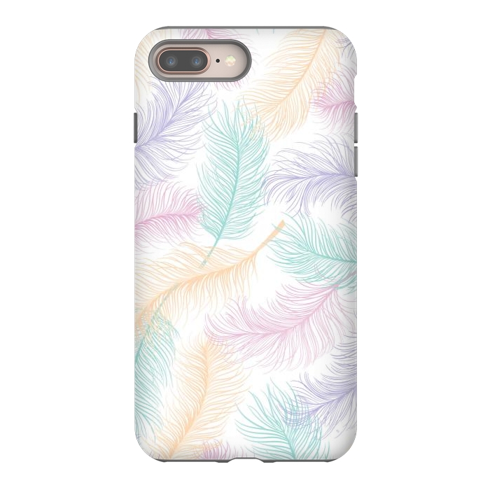 iPhone 8 plus StrongFit Pastel Feathers by Martina