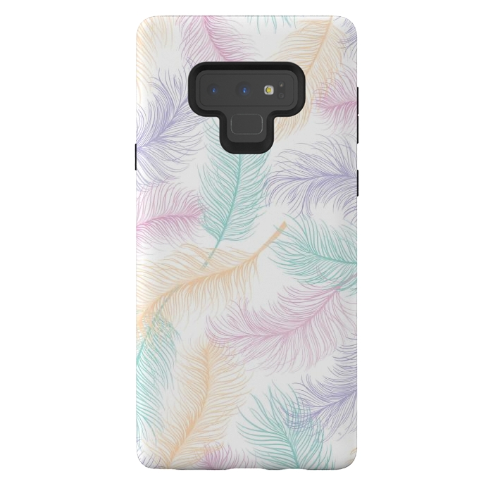 Galaxy Note 9 StrongFit Pastel Feathers by Martina