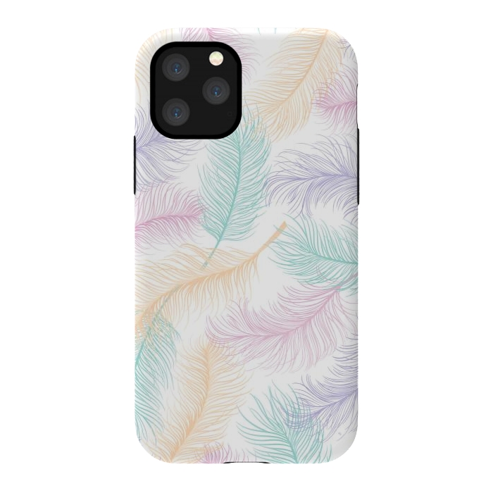 iPhone 11 Pro StrongFit Pastel Feathers by Martina