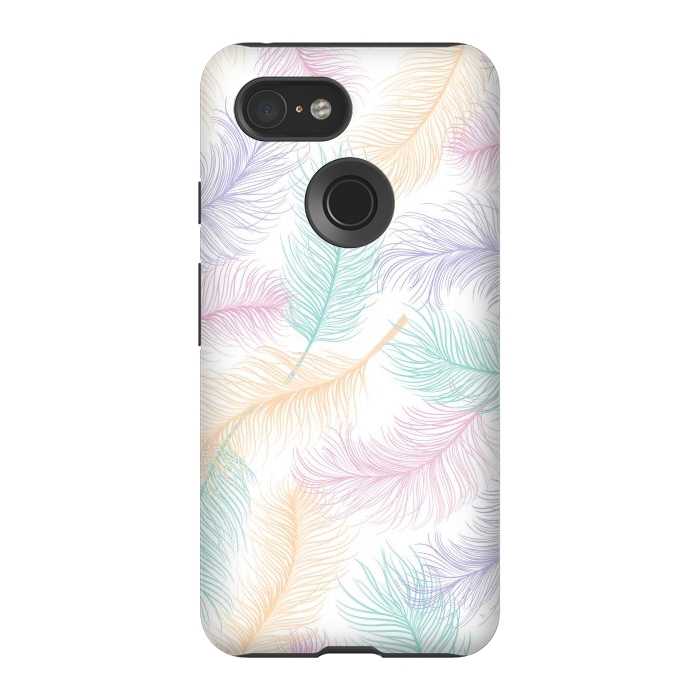 Pixel 3 StrongFit Pastel Feathers by Martina