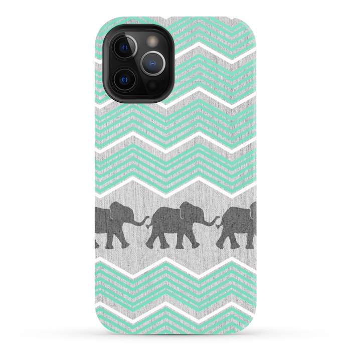 iPhone 12 Pro Max StrongFit Three Elephants by Tangerine-Tane