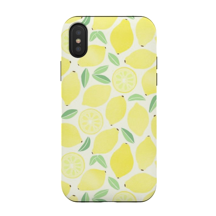 iPhone Xs / X StrongFit Summer Lemons by Tangerine-Tane