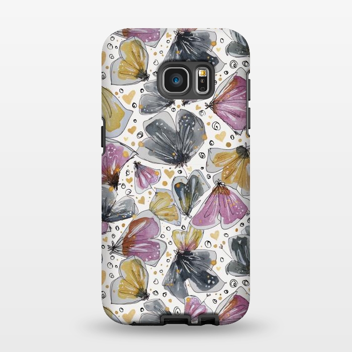 Galaxy S7 EDGE StrongFit Fabulous Flowery Flowers by Paula Ohreen