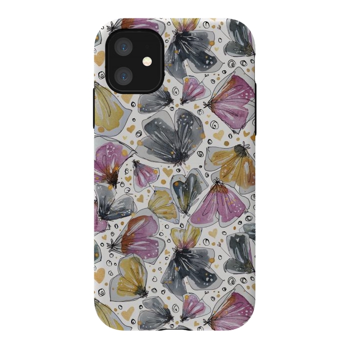 iPhone 11 StrongFit Fabulous Flowery Flowers by Paula Ohreen