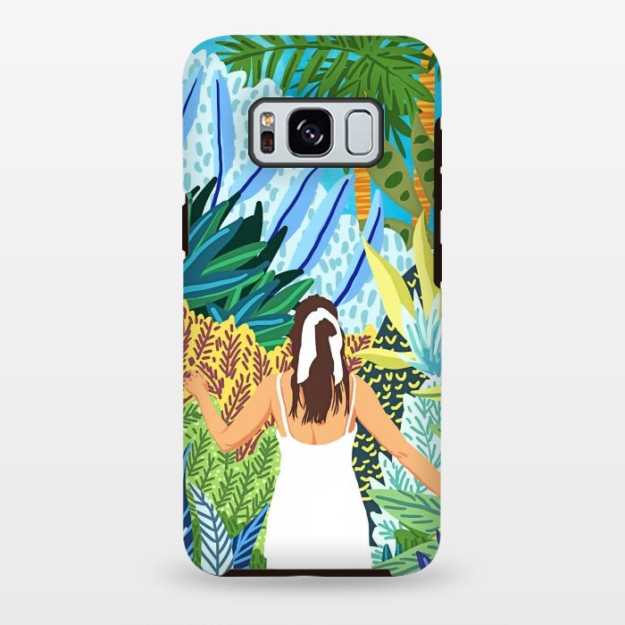Galaxy S8 plus StrongFit Lost in the Jungle of Feelings | Forest Tropical Botanical Nature Plants Illustration by Uma Prabhakar Gokhale