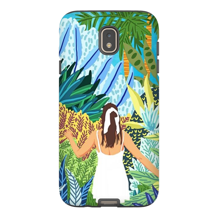 Galaxy J7 StrongFit Lost in the Jungle of Feelings | Forest Tropical Botanical Nature Plants Illustration by Uma Prabhakar Gokhale