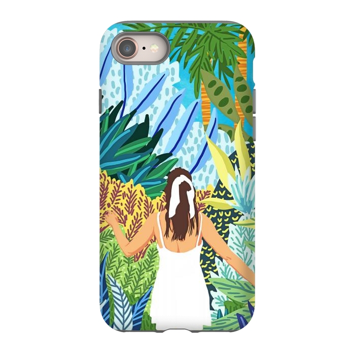 iPhone SE StrongFit Lost in the Jungle of Feelings | Forest Tropical Botanical Nature Plants Illustration by Uma Prabhakar Gokhale