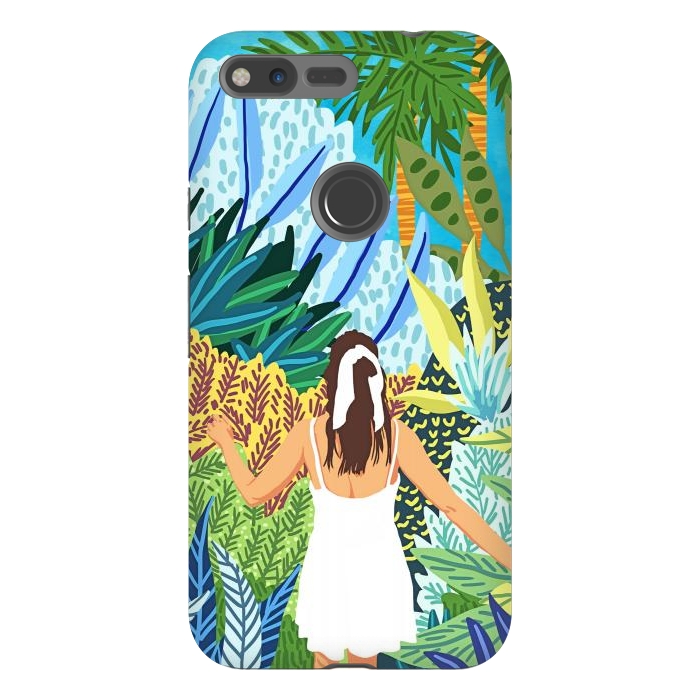 Pixel XL StrongFit Lost in the Jungle of Feelings | Forest Tropical Botanical Nature Plants Illustration by Uma Prabhakar Gokhale