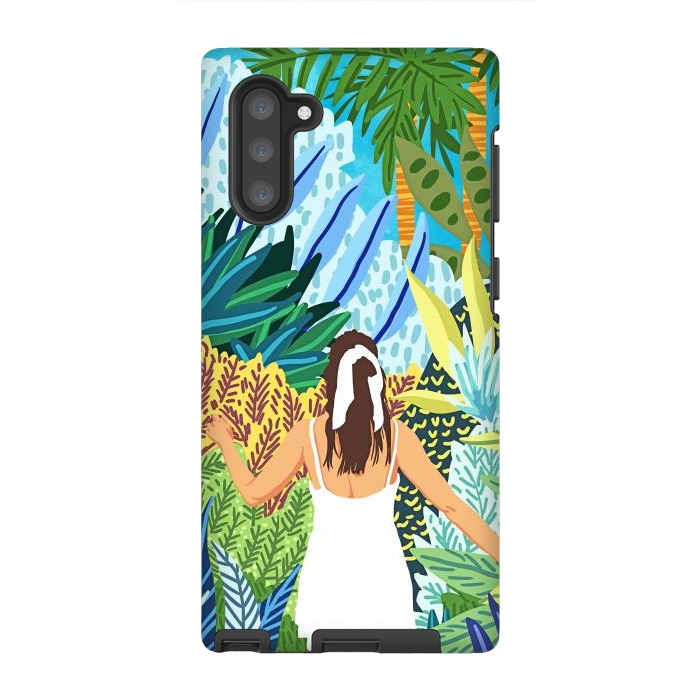 Galaxy Note 10 StrongFit Lost in the Jungle of Feelings | Forest Tropical Botanical Nature Plants Illustration by Uma Prabhakar Gokhale