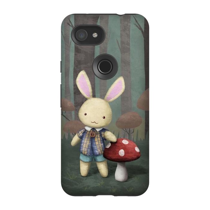 Pixel 3A StrongFit Cute bunny by Laura Nagel