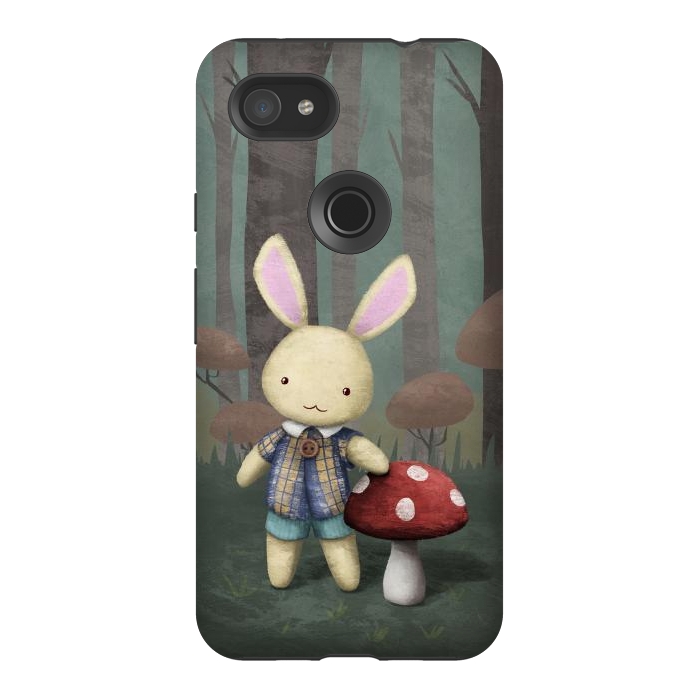 Pixel 3AXL StrongFit Cute bunny by Laura Nagel