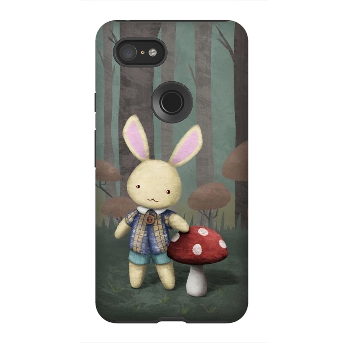Pixel 3XL StrongFit Cute bunny by Laura Nagel