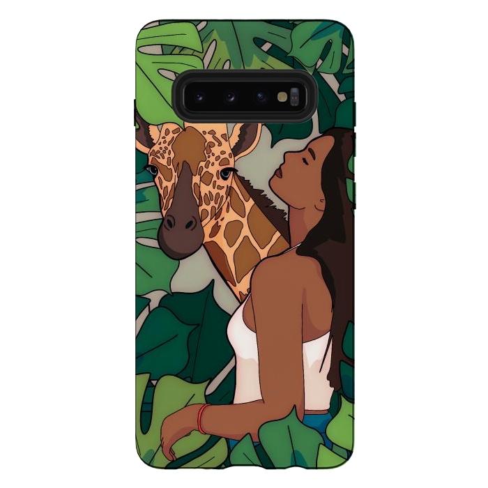 Galaxy S10 plus StrongFit The green jungle girl by Steve Wade (Swade)