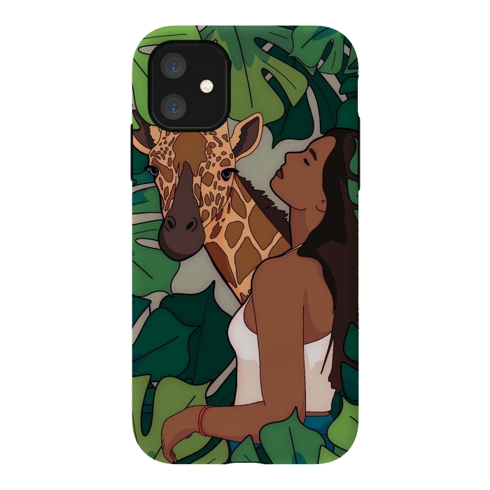 iPhone 11 StrongFit The green jungle girl by Steve Wade (Swade)
