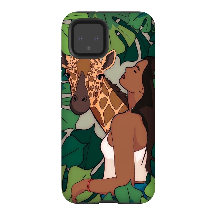 Pixel 4 StrongFit The green jungle girl by Steve Wade (Swade)