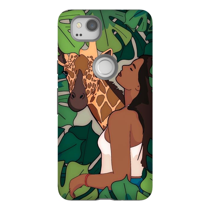 Pixel 2 StrongFit The green jungle girl by Steve Wade (Swade)