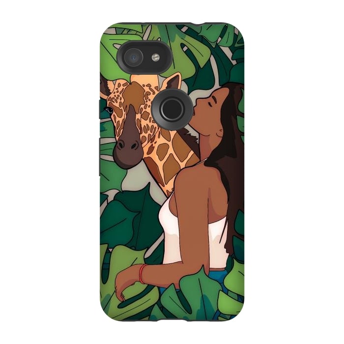 Pixel 3A StrongFit The green jungle girl by Steve Wade (Swade)