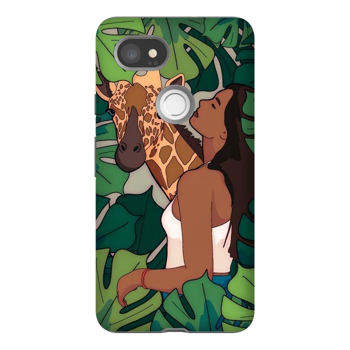 Pixel 2XL StrongFit The green jungle girl by Steve Wade (Swade)