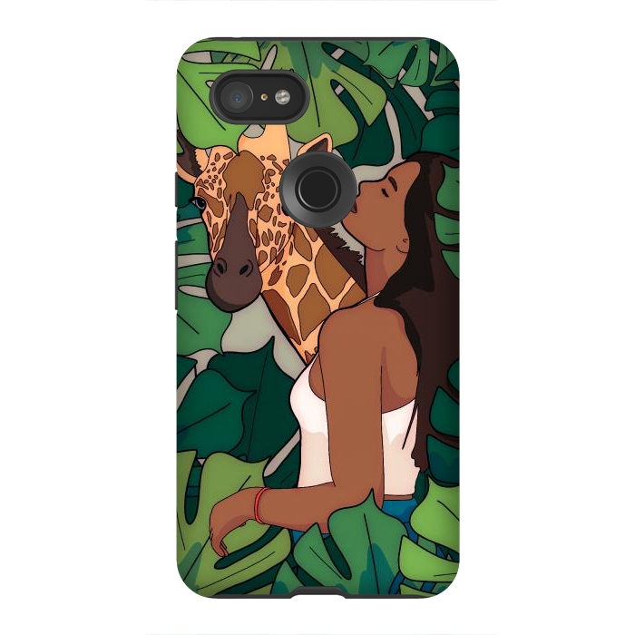 Pixel 3XL StrongFit The green jungle girl by Steve Wade (Swade)