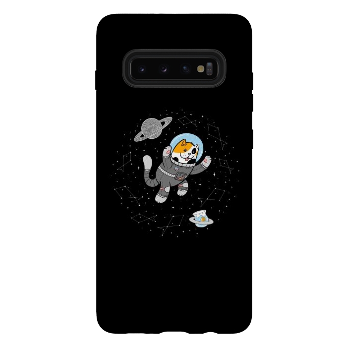 Galaxy S10 plus StrongFit Catstronaut by Afif Quilimo