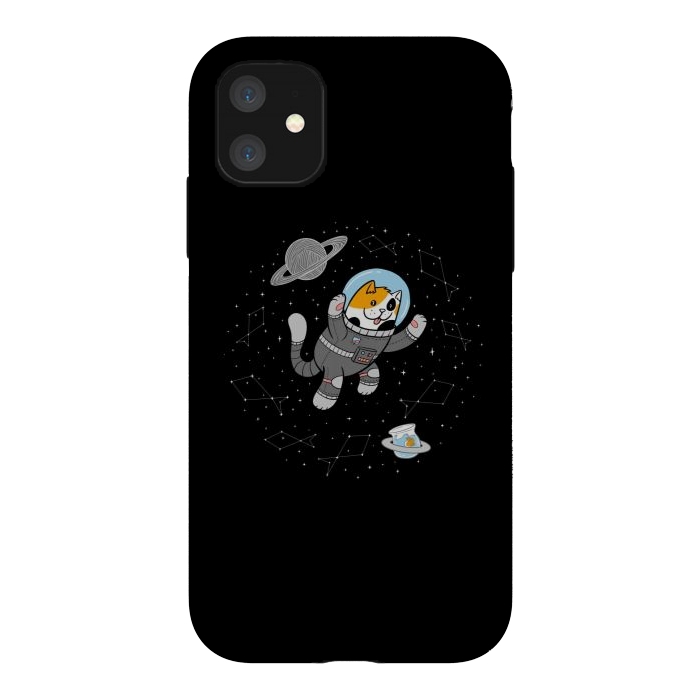 iPhone 11 StrongFit Catstronaut by Afif Quilimo