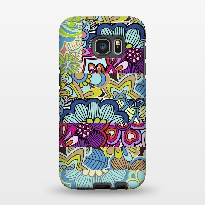 Galaxy S7 EDGE StrongFit Floral patchword by Julia Grifol