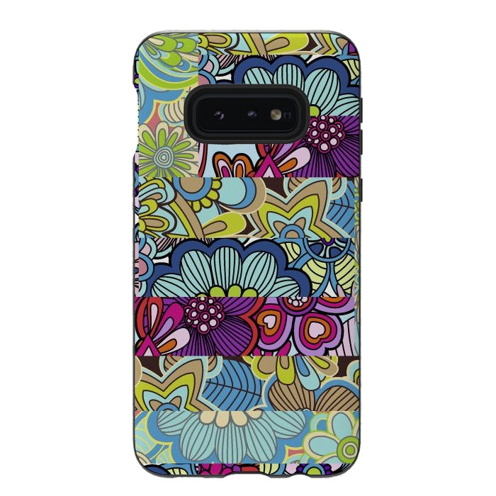 Galaxy S10e StrongFit Floral patchword by Julia Grifol