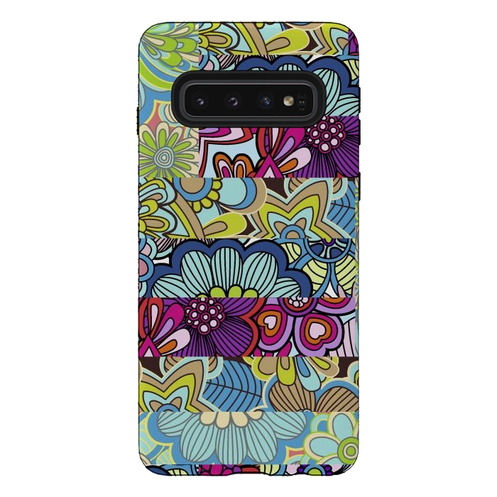 Galaxy S10 StrongFit Floral patchword by Julia Grifol