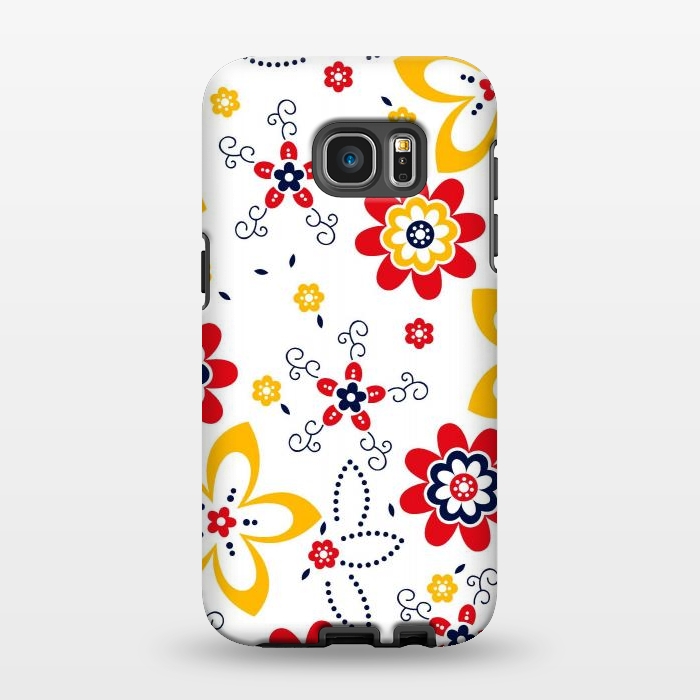 Galaxy S7 EDGE StrongFit Daisies pattern with circle elements by ArtsCase