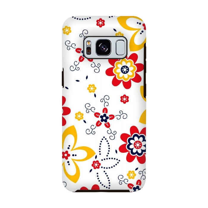 Galaxy S8 StrongFit Daisies pattern with circle elements by ArtsCase