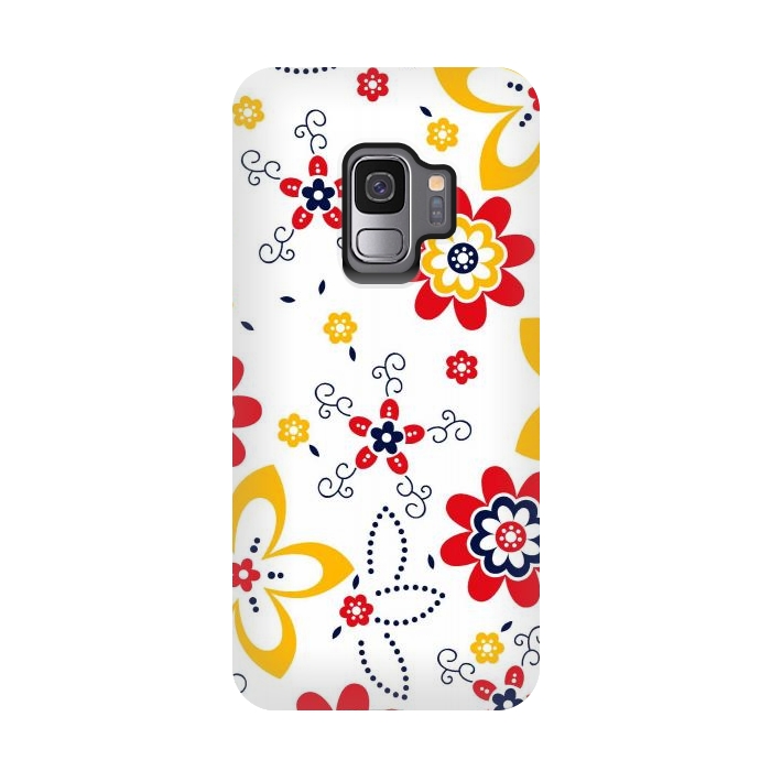 Galaxy S9 StrongFit Daisies pattern with circle elements by ArtsCase