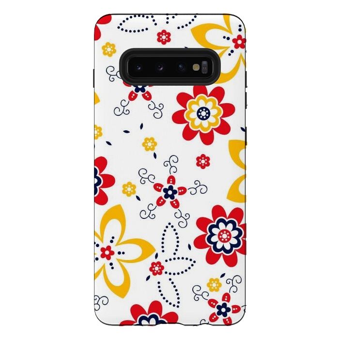 Galaxy S10 plus StrongFit Daisies pattern with circle elements by ArtsCase