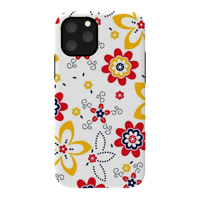 iPhone 11 Pro StrongFit Daisies pattern with circle elements by ArtsCase