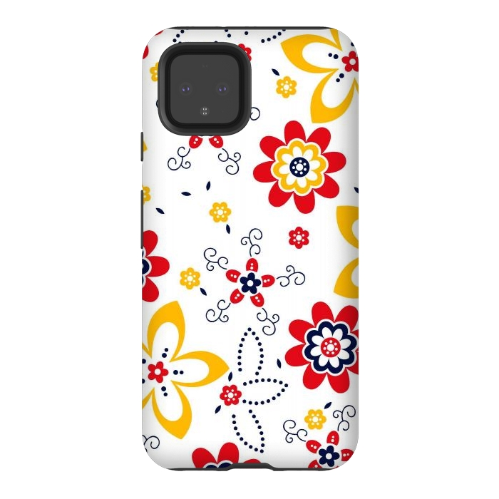 Pixel 4 StrongFit Daisies pattern with circle elements by ArtsCase