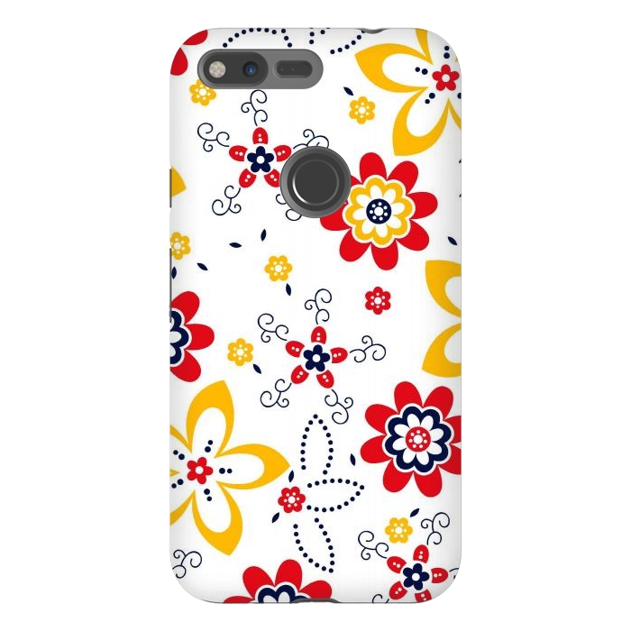 Pixel XL StrongFit Daisies pattern with circle elements by ArtsCase