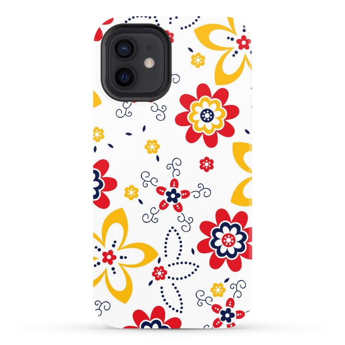 iPhone 12 StrongFit Daisies pattern with circle elements by ArtsCase