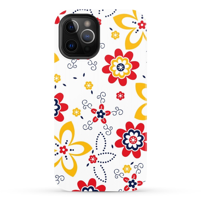 iPhone 12 Pro StrongFit Daisies pattern with circle elements by ArtsCase