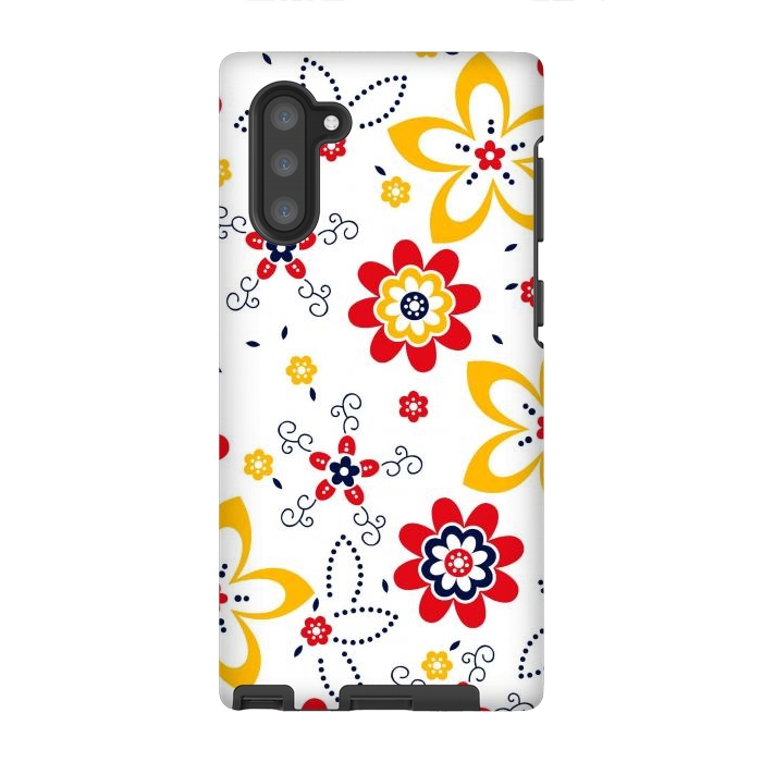 Galaxy Note 10 StrongFit Daisies pattern with circle elements by ArtsCase