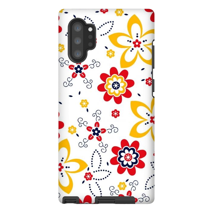 Galaxy Note 10 plus StrongFit Daisies pattern with circle elements by ArtsCase