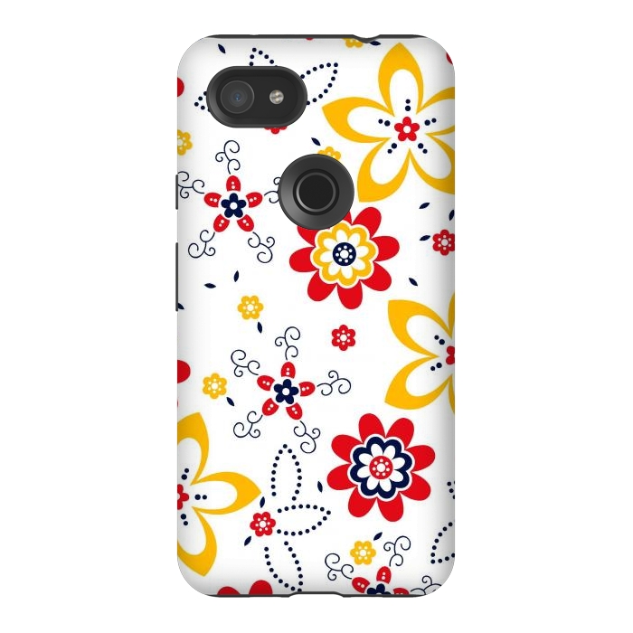 Pixel 3AXL StrongFit Daisies pattern with circle elements by ArtsCase