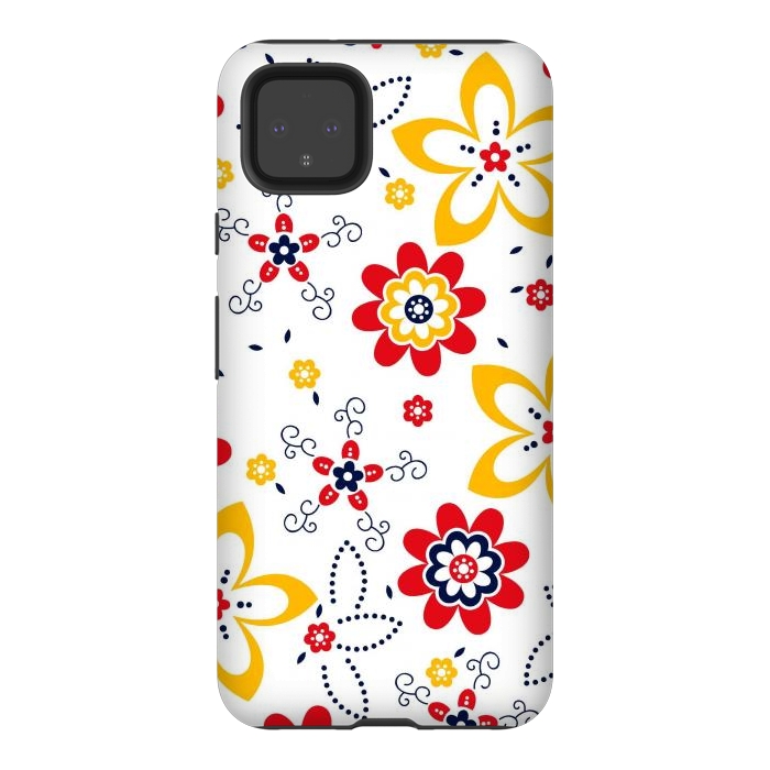 Pixel 4XL StrongFit Daisies pattern with circle elements by ArtsCase