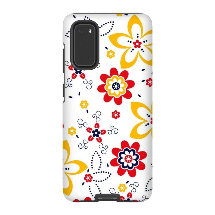 Galaxy S20 StrongFit Daisies pattern with circle elements by ArtsCase