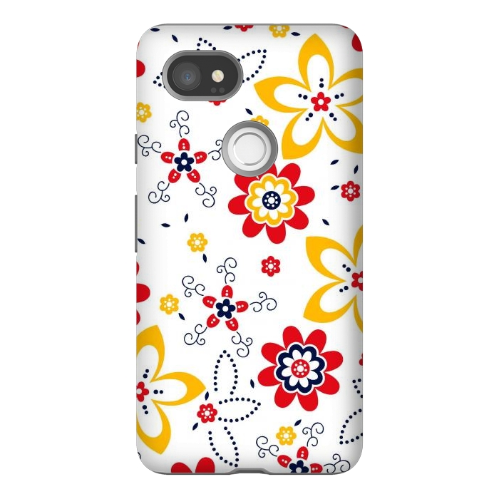 Pixel 2XL StrongFit Daisies pattern with circle elements by ArtsCase