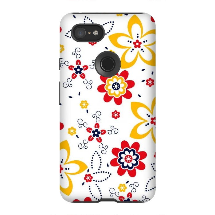 Pixel 3XL StrongFit Daisies pattern with circle elements by ArtsCase