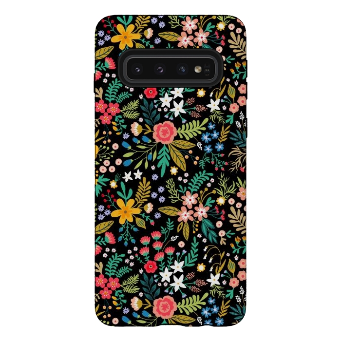 Galaxy S10 StrongFit Elegant Floral Pattern by ArtsCase