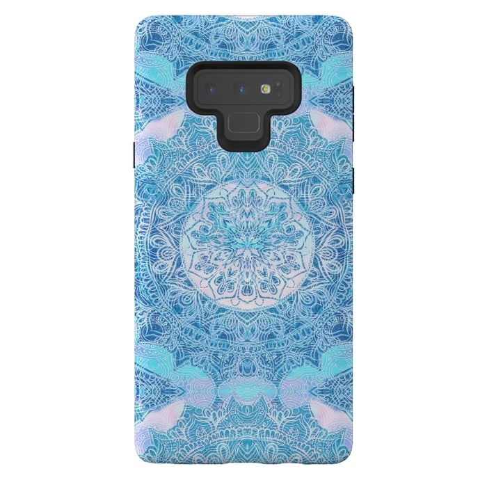 Galaxy Note 9 StrongFit Blue tie-dye mandala by Oana 