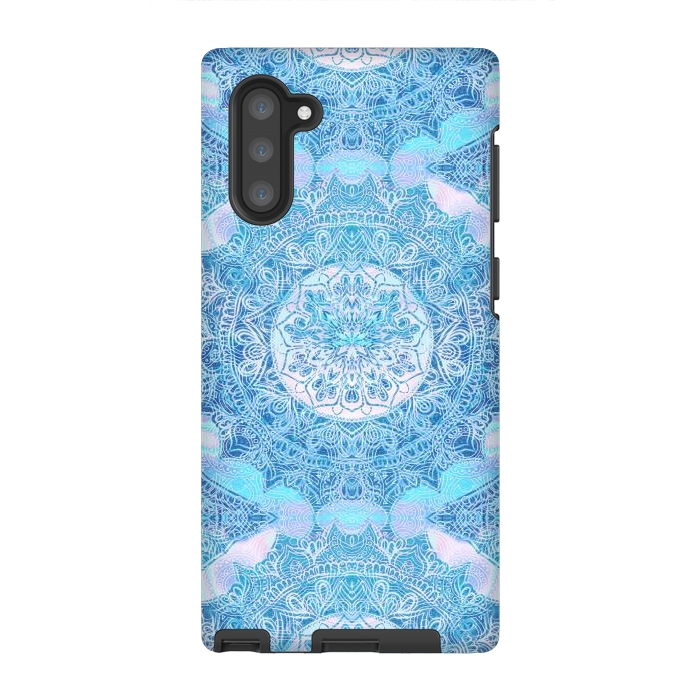 Galaxy Note 10 StrongFit Blue tie-dye mandala by Oana 