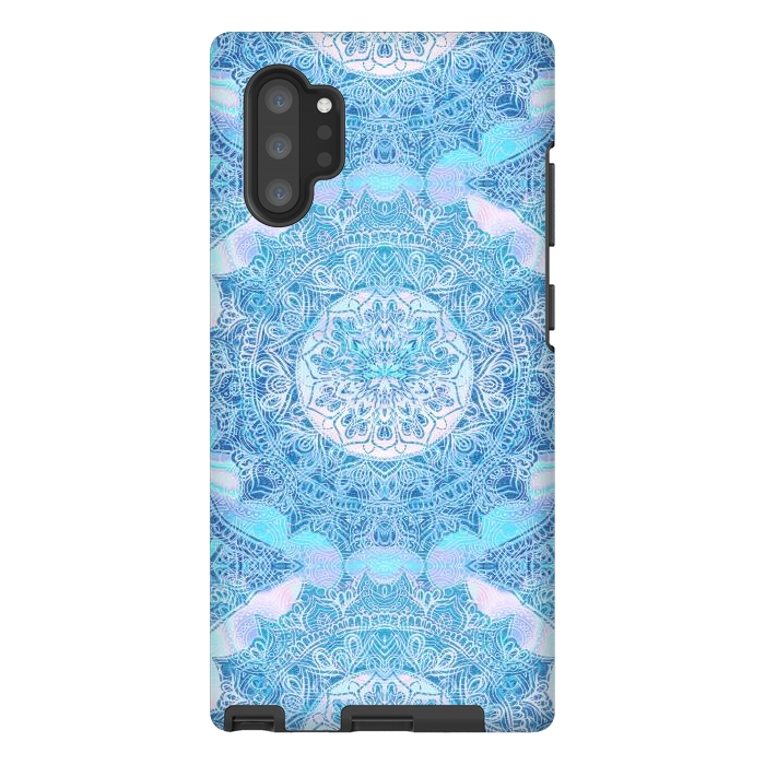 Galaxy Note 10 plus StrongFit Blue tie-dye mandala by Oana 